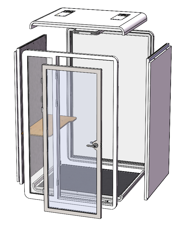 China Cabine de bureau insonorisée avec isolation phonique élevée, éclairage LED et ventilation intégrée pour un espace de travail optimal wholesale