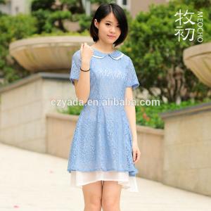 China 2015 Summer Hot European Style short Sleeve Lace Dress Girl's supplier