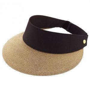 China Packable Roll Up Wide Brim Ladies Straw Visor Hats For Outdoor Protecting supplier