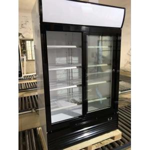 Vertical Double Door Frost Free Display Beverage Cooler / Glass Door Beverage Showcase