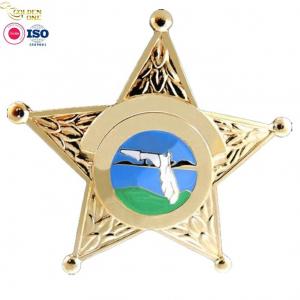 Hot Sale USA Shiny Gold Plated Soft Enamel Emblem Brooch Designer Metal Pins Zinc Alloy Star Badge For Gift