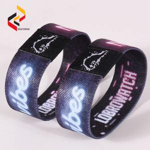 18cm cotton polyester stretch woven RFID bracelet elastic custom fabric wristband