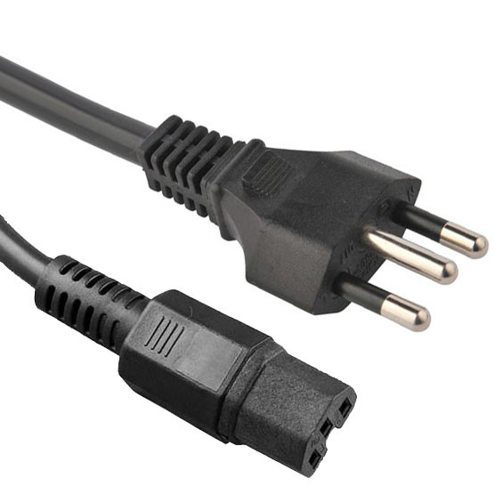 China Cabo de alimentação do preto do PVC Brasil da aplicação C13 da casa com UE 3 Pin Plug supplier