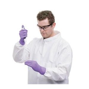 White Disposable Polypropylene Lab Coat , Film Laminated Disposable Visitor Coats