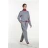 Polyester Spandex Grey Long Sleeve Pajama Set