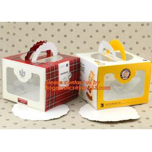 China Custom Print Ribbon Packing Cake Box Carton,Food containers cake box clear pet cake box transparent package china online supplier