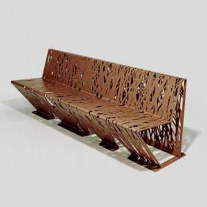 Latest Design Outdoor Street Furniture Corten Steel Crossed Benches