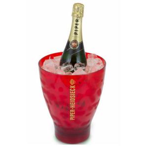 Piper Heidsieck Vintage Plastic Champagne Ice Bucket Red Purple Transparent 1980s