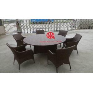 Outdoor rattan furniture round table and chair