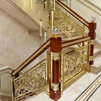 China Gold Plated SS Steps Railing Stainless Steel Outdoor Stair Railings on sale