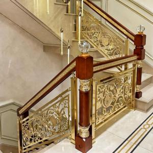 Gold Plated SS Steps Railing Stainless Steel Outdoor Stair Railings