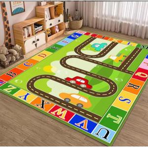 Children Playroom Rug Cartoon Car Traffic Rail Carpets For Living Room Floor,