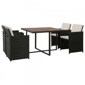 China W110cm H71cm Table Rattan Garden Furniture Sets , 4 Seater Rattan Patio Set Steel Frame supplier