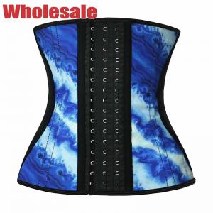 China Mixed Blue Tie Dye Latex Sport Waist Trainer For Women Weight Loss Everyday Wear supplier