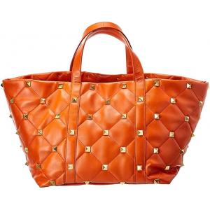 Valentino Maxi Roman Stud Leather Shoulder Luxury Brand Handbags Leather Lining