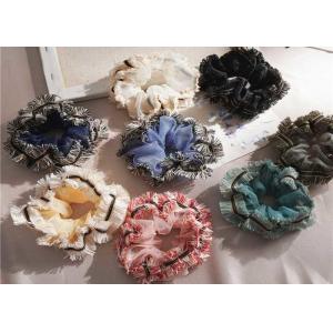 ins air mesh breathable lace edging large coil scrunchies lady precision work accessories wholesale