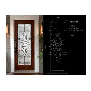 China Arctic Patterned Window Door Suit Decorative Frosted Glass Brass / Nickel / Patina supplier