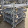China Stackable Galvanized Storage Foldable Wire Mesh Container With Optional Wheels wholesale