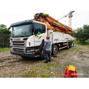 China 8×4 Used Concrete Pump Truck Scania Chassis Used Concrete Boom Pump supplier