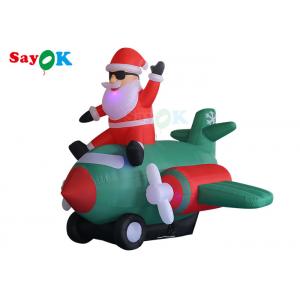 China Oxford Cloth Inflatable Old Man LED Christmas Santa Claus Flying Airplane Blowing supplier