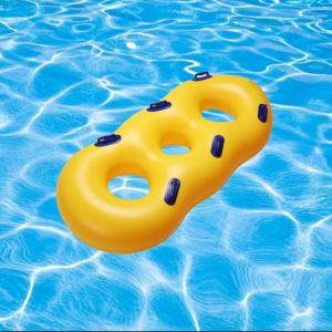 China OEM Yellow PVC Heavy Duty Inflatable Swimming Ring for Water Park Party supplier
