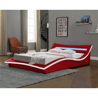 China Italian Design Gas Lift Storage Bed Curve Shape Faux Leather PU With LED on sale