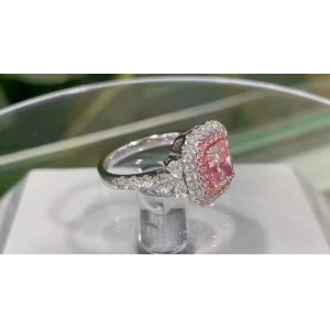 Classic Solitaire Custom Made Jewelry Fantastic Fancy Pink Diamond Ring