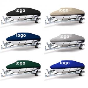 China Boat Cover 800D Marine Grade Polyester Canvas Trailerable Full Size Boat Cover for V-Hull Runabouts Outboards supplier