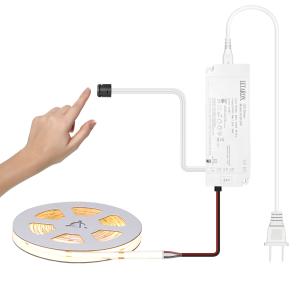 China LETARON COB LED Strip Light 24V LED Tape Light,480 pcs/M LEDs,Super Bright High Lumen 3000K Warm White 3m,Dimmable with 3M Tape,30W UL Power Supply,TOUCH SWITCH for Bedroom,Home,Kitchen DIY wholesale