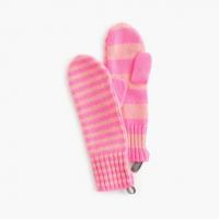 China Un - Symmetric Stripe Knitted Mitten Gloves , Pink Knit Cashmere Gloves on sale