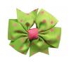 China Girls Hair Bow Ribbon Dot Printing Green / Pink Color Customized Size wholesale