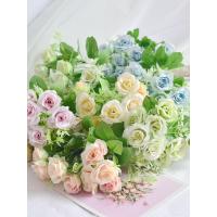 China Fake Silk Rose Communion Bouquet Silk For Bridal 28mm on sale