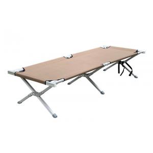 China Outdoor Aluminum Tube 1200D Oxford Folding Camp Bed  Khaki Color 190x74x40CM supplier
