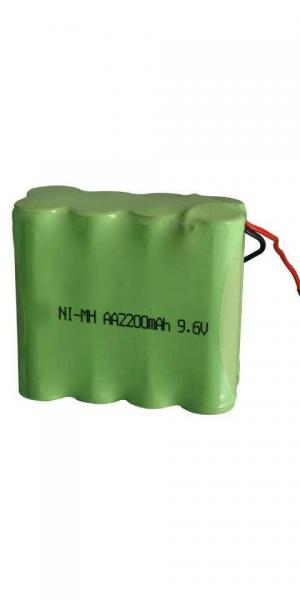 Rechargeable Ni-MH AA 9.6V 2200mAh Battery Pack with Flying Leads