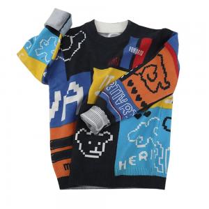 China Cute Printing Kids Sweater Baby Boys Knit Casual All-match Boutique Sweater Coat Fashion Top Wholesale Kids Clothing supplier