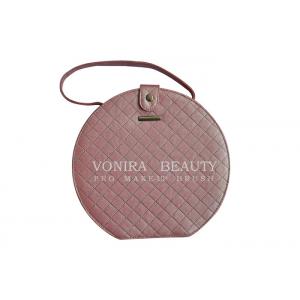 China Fashion Round Makeup Brush Bag Cosmetic Case With Belt Strap Toiletry Organizer Pouch supplier