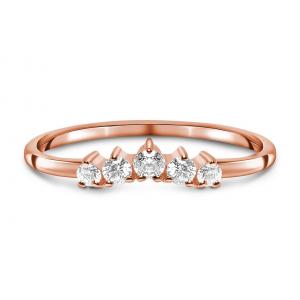China Real Cut Diamond Wedding Rings Brilliant 14K Rose Gold Jewelry supplier