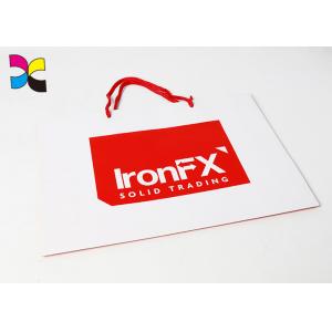 Red Rope Handle White Kraft Paper Bag Packaging Custom Size And Logo