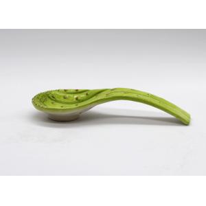 Green Vegetable Asparagus Ceramic Spoon Rest Cook Holder Dolomite Spoon Holder