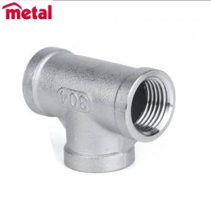 China New 1/2″ Tee 3 way Female Stainless Steel 304 Threaded Pipe Fitting NPT SA529 P50 Tee supplier