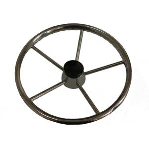 China Stainless Steel Sailboat Steering Wheel Five Spokes And Central Cap Included supplier