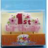 China 1st Birthday Painted Shaped Candle Blue / Pink Color For Little Baby Party Decor wholesale