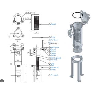 Stainless Steel Industrial Water Filtering with Large Filter Capacity and 1 Bag Size