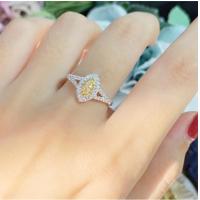 China D 1ct Lab Diamond Jewelry Marquise Yellow Diamond Ring 10 Mohs on sale