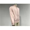 China Menswear Zip PU Leather Coat Pink Polyester Nylon Bomber Jacket With Rib Detail TW69113 wholesale
