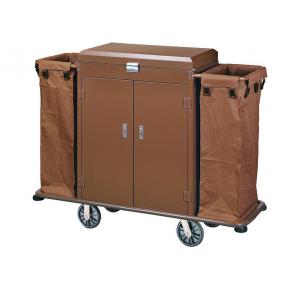 China Small Housekeeping Carts For Hotels / Room Service Equipments with 2 Heavy Duty Fiber War Bags supplier