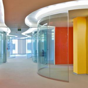 Bend Round Tempered Curved Glass For Office House Partition