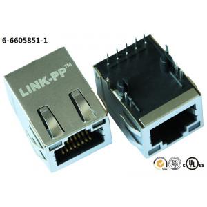 Voip Ethernet POE RJ45 Connector Magnetic Shielded With Resistor LEDS