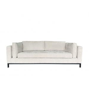 Iron Base Three Seater Fabric Sofa Pure Foam Cushions 3 Seater Beige Fabric Sofa