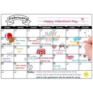 China Custom Dry Erase Magnetic Refrigerator Calendar , Magnetic Weekly Planner 12'' X 16'' supplier